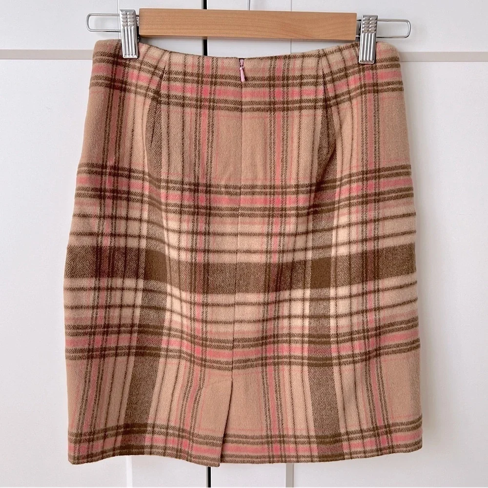 Talbots Women Wool Blend Classic Check/Plaid Mini Skirt sz.0P